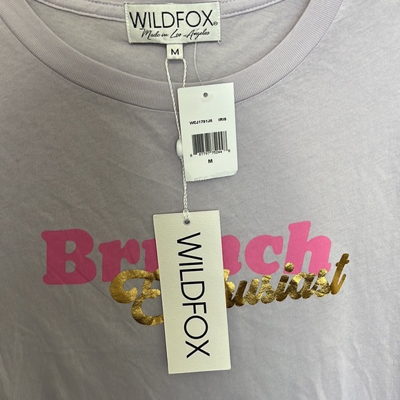 NWT $68 Wildfox “Brunch Enthusiast” Lavender Tee Size M and L - Picture 4 of 8